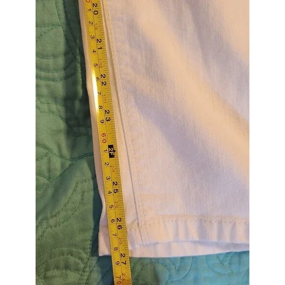 J. Jill Size 16 White Denim Authentic Fit Cotton Blend Slim Ankle Jeans - Picture 8 of 9